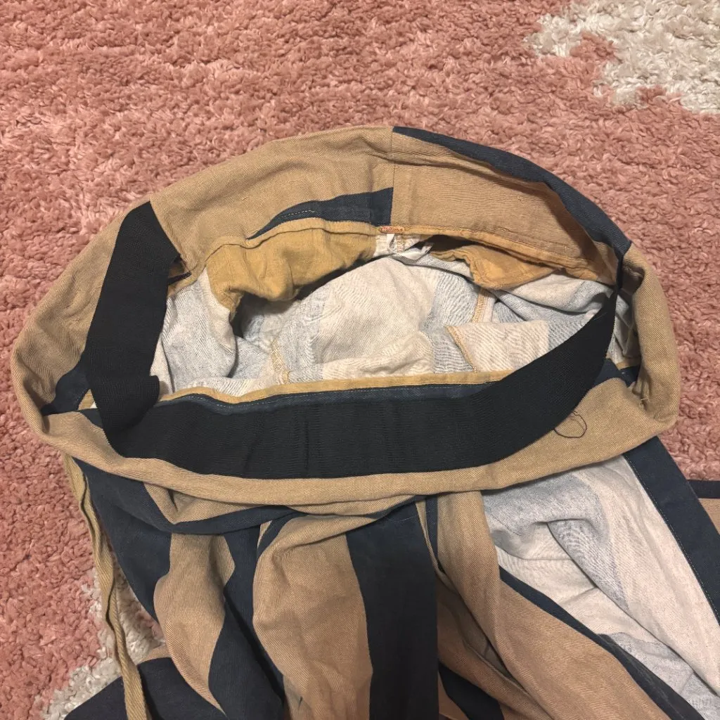 Free People Majorie High Waist Palazzo Pants Striped WideLeg Tie Boho Small READ - Image 9