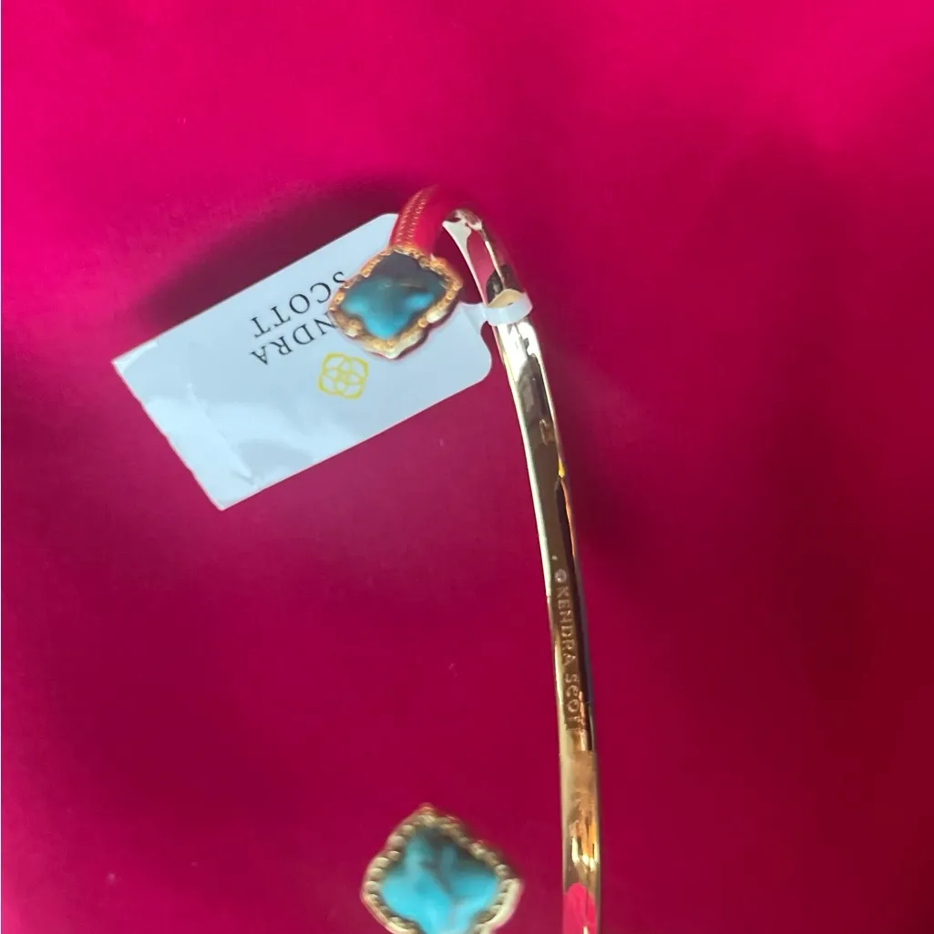 Kendra Scott Elegant Mallory turquoise Gold cuff Bracelet - Image 2