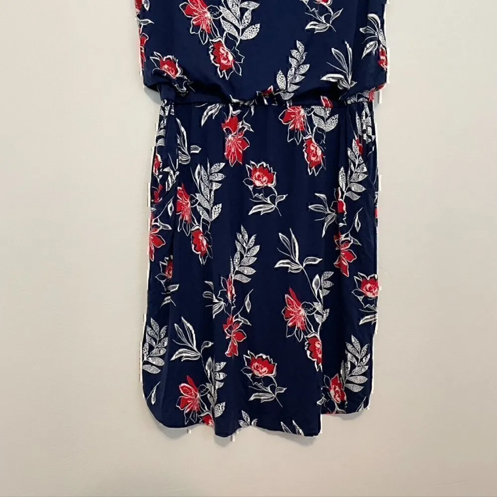 NEW NWT APT. 9 Navy Red White Floral Sleeveless Tank Dress PETITE Medium / PM MP - Image 3
