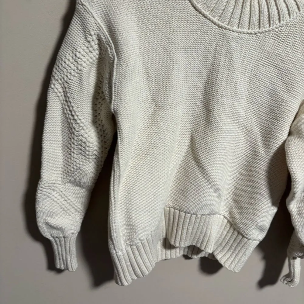 Everlane The Texture Cotton Cable Sweater in Bone - Size XS - Image 6