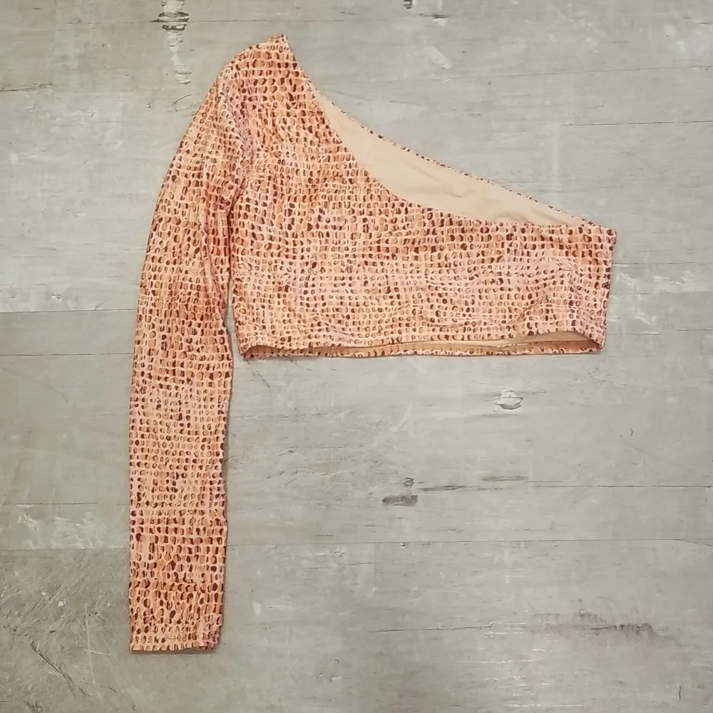 💕L*SPACE💕 Cardi Rash Guard Top ~ One-Shoulder Wild Bunch Large L NWT - Image 8