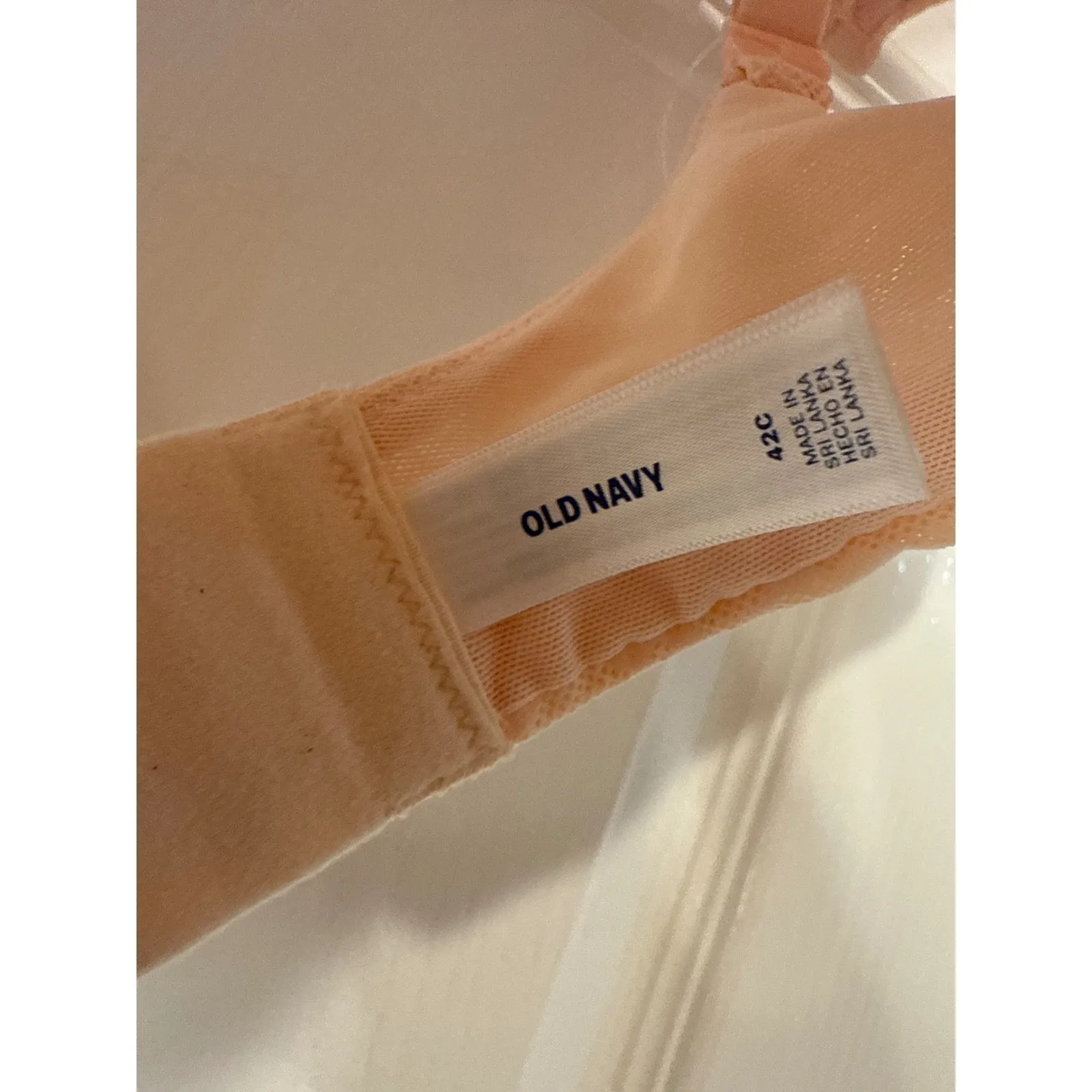 Old Navy Lightly Lined Everyday Bra‎ Adjustable Straps Peach Lace 42C - Image 3