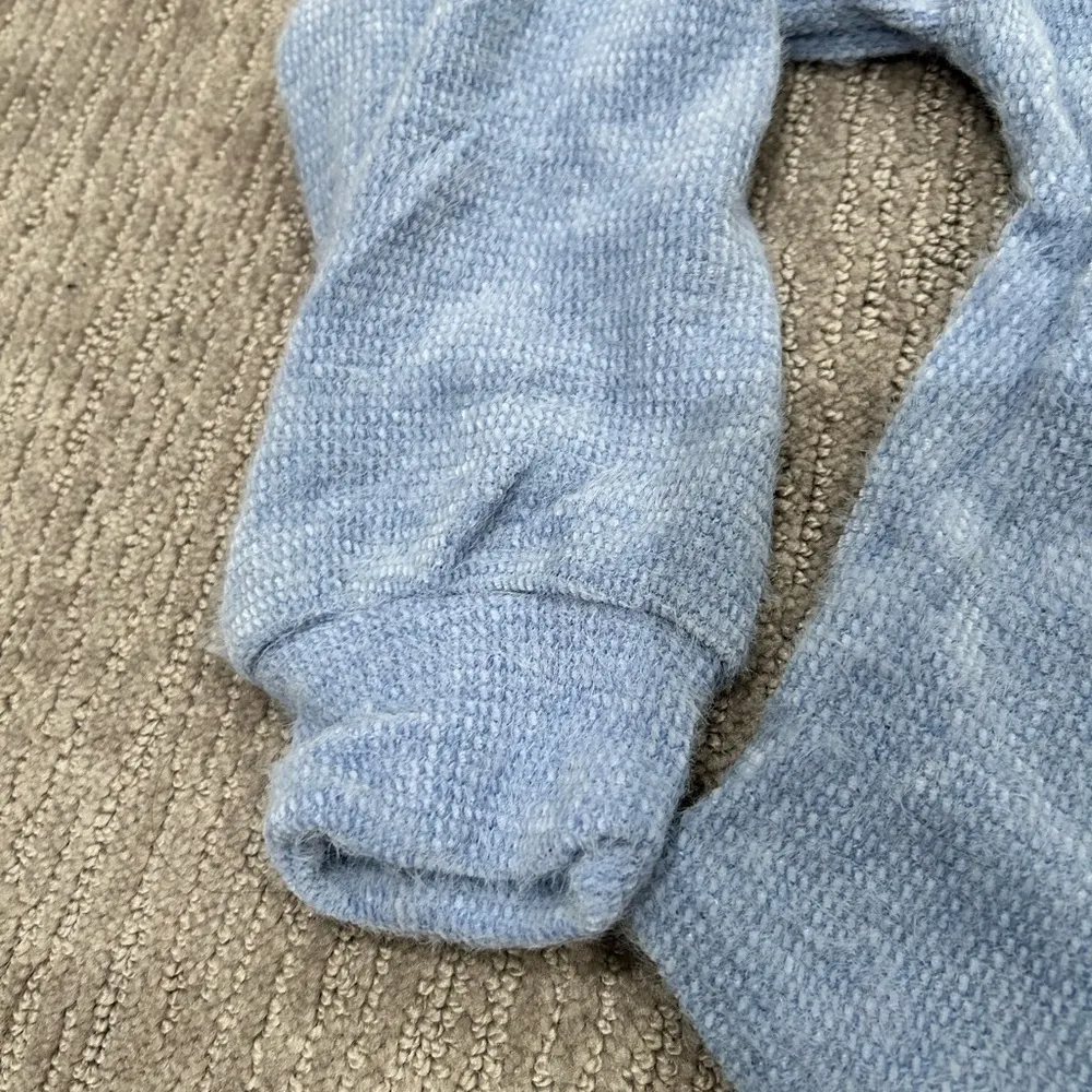 Hollister blue fuzzy Henley sweater - Image 4