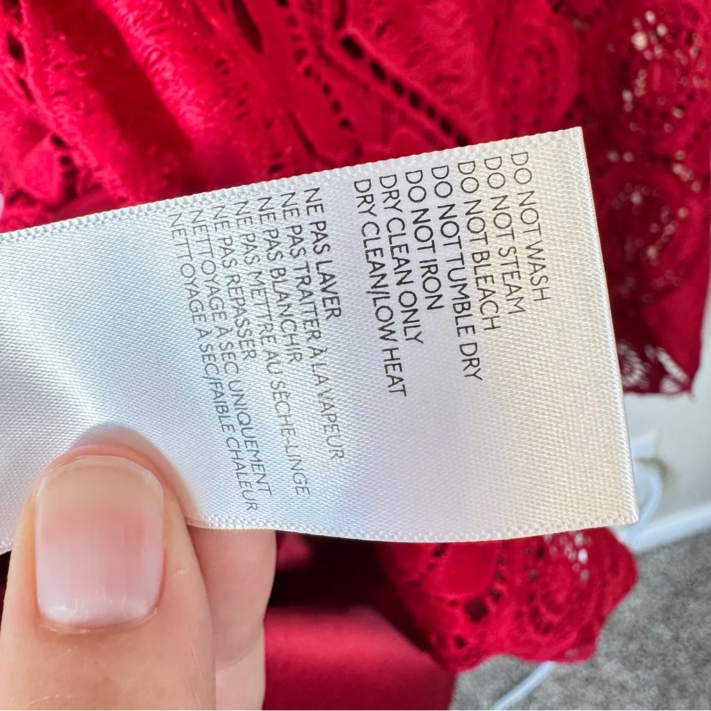 Maeve Anthropologie Red Lace Summer Moon Dress Womens 10 Strappy Knee Length - Image 11