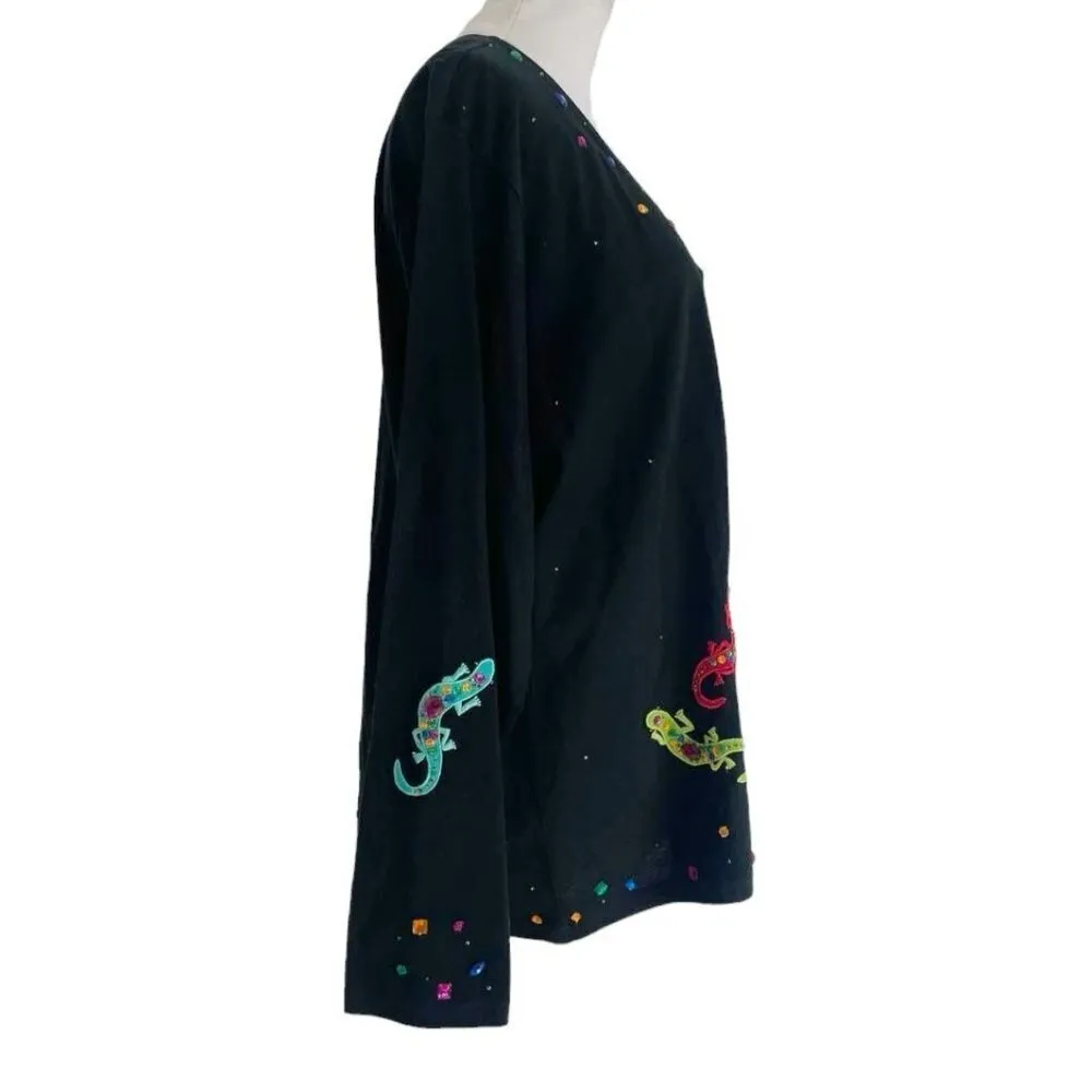 NEW Michael Simon Lite Size 2X Top Blouse Sweater Cardigan Button Up Art to Wear - Image 3