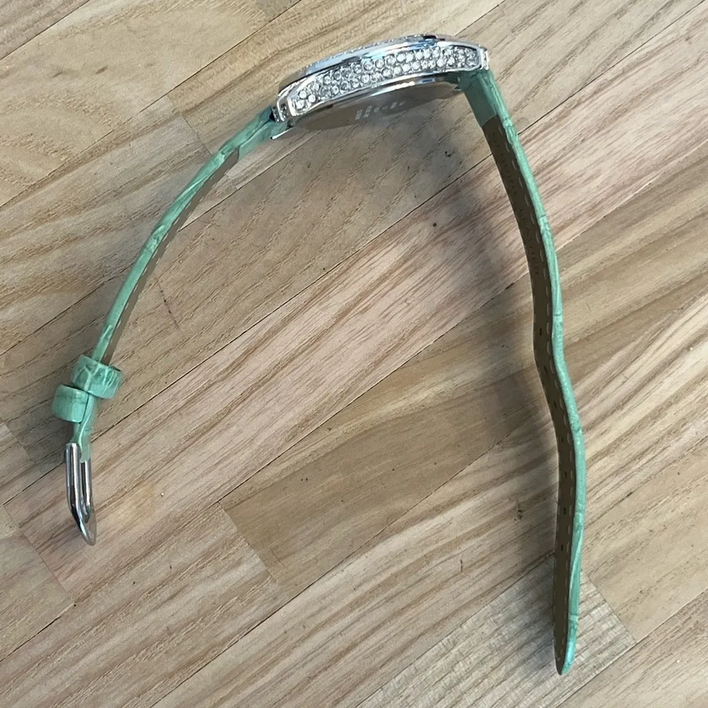 Anne Klein Ladies Watch Crystals Galore Green Genuine Leather Strap - Image 7