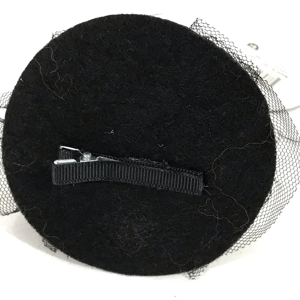Spellbound Witch’s Hat Stripe Hair Clip, Black, White - Image 3