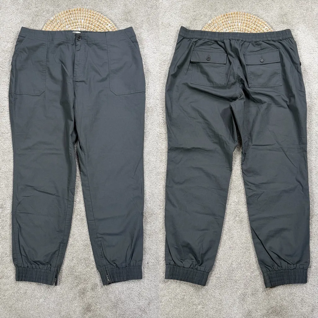 Pact Women’s Organic Cotton Jogger Pants High Rise Side Ankle Zip in Gray XXL - Image 3