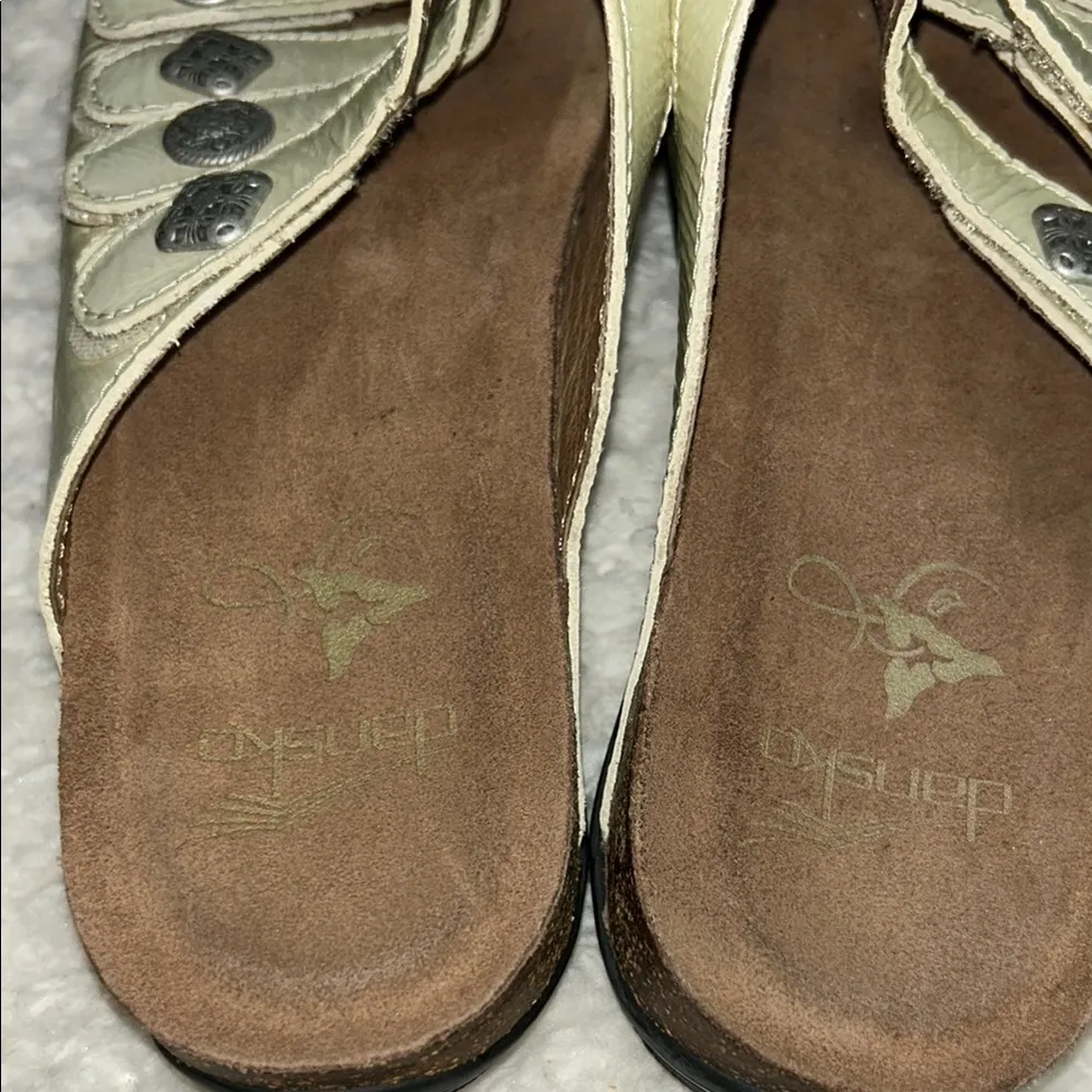 Dansko Cream Sandals with Contoured Footbed - Image 2