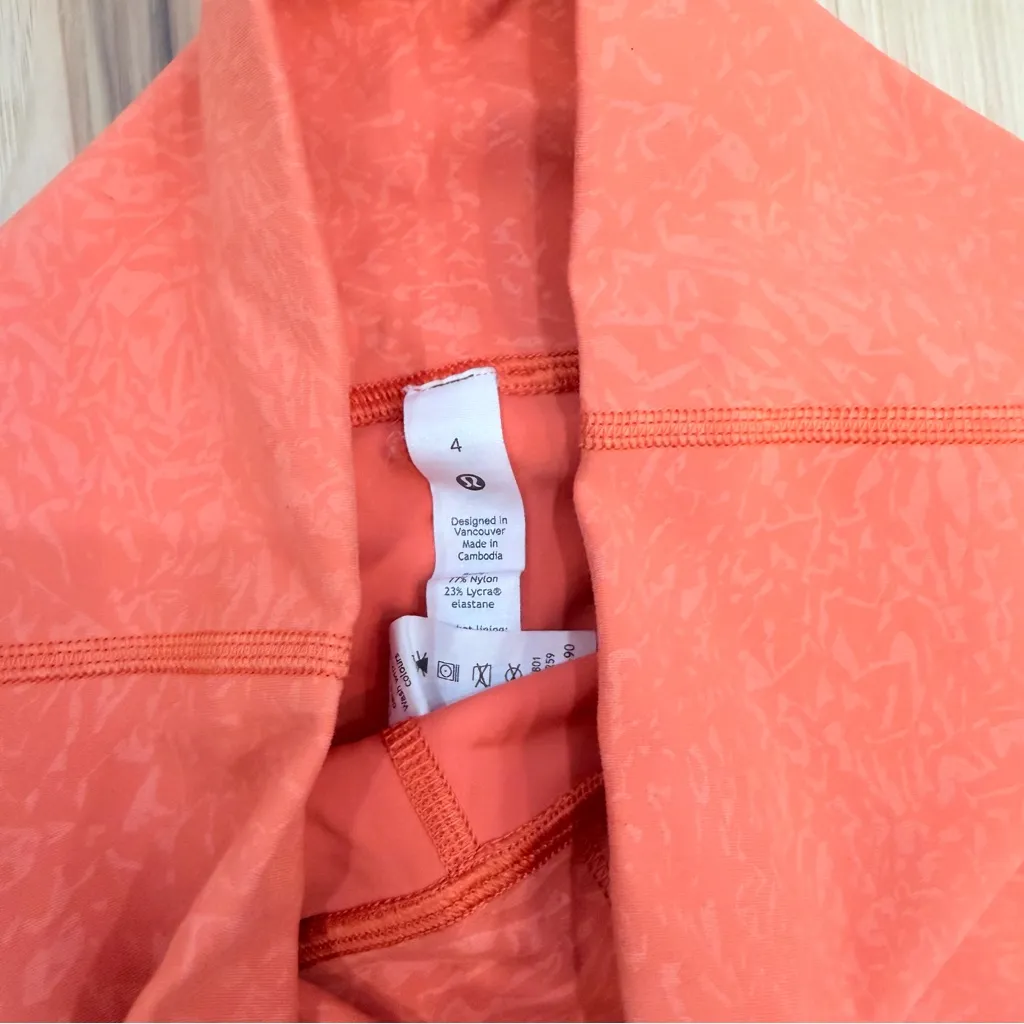 Coral Lululemon Bike Short size 4 athletic work out - Image 2