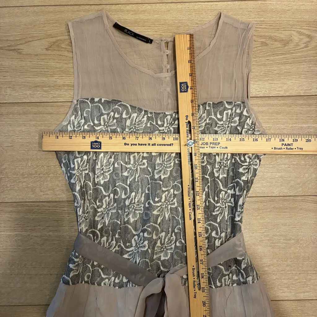 Black by Komarov Lace Ombré Tiered Sleeveless Maxi Formal Dress Size L Gray Size L - Image 4