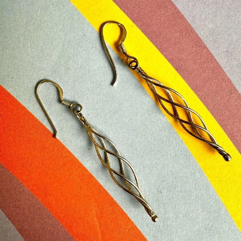 Sterling silver entwined twisted drop earrings - Image 5