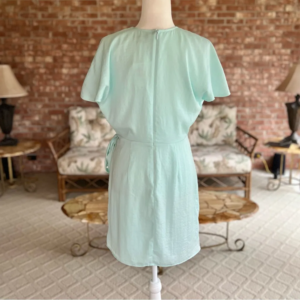 NWT Bar III Dress Mini Tie Waist Short Dolman Sleeve M Aqua Blue Garden Party - Image 10