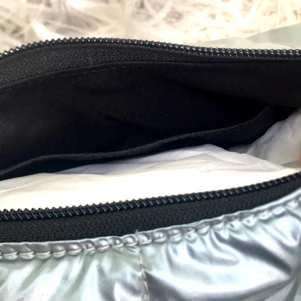 New Silver Luxe Quilted Puffer Shoulder Handbag by Sam Edelman - Image 6