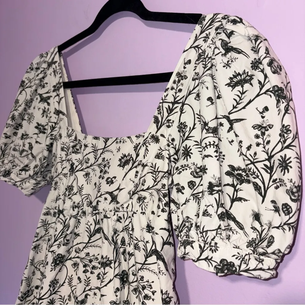 Laura Ashley x Urban Outfitters Penelope Toile Babydoll Mini Dress Women XS Bird - Image 4