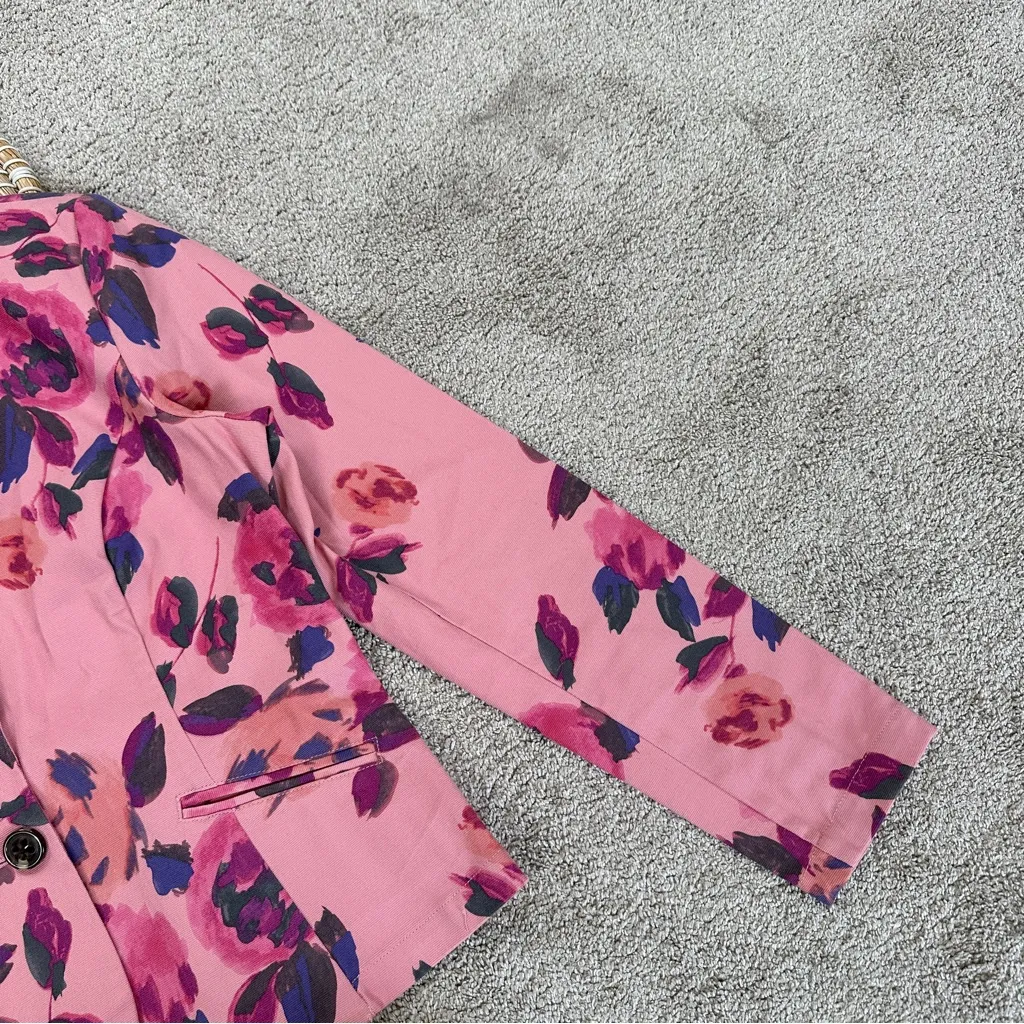 CAbi Women’sa Floral Jacket Blazer Longsleeve in Pink Rose Garden Cottagecore 8 - Image 8
