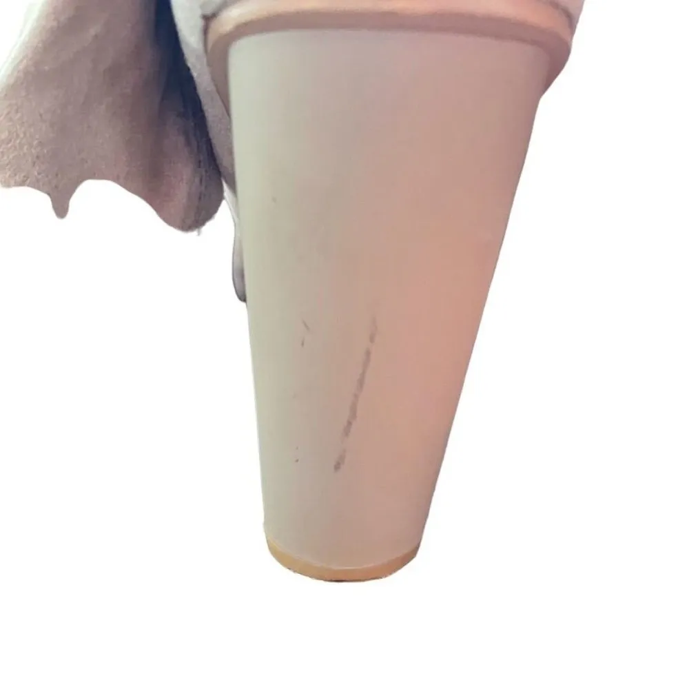 Open Toed Suede Knee Boots Heels Size 6.5 Beige brown u Womens So Me - Image 7