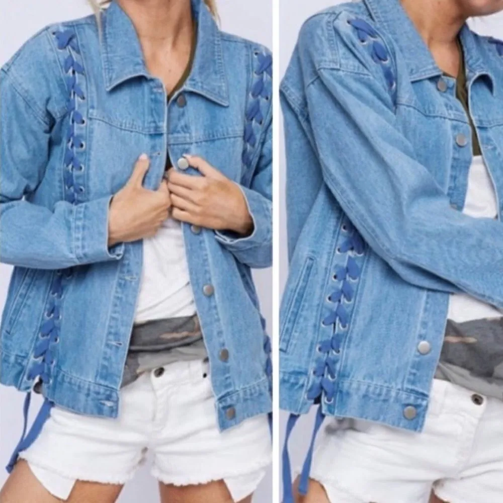 Laced‎ Light Wash Denim Jacket - Image 9