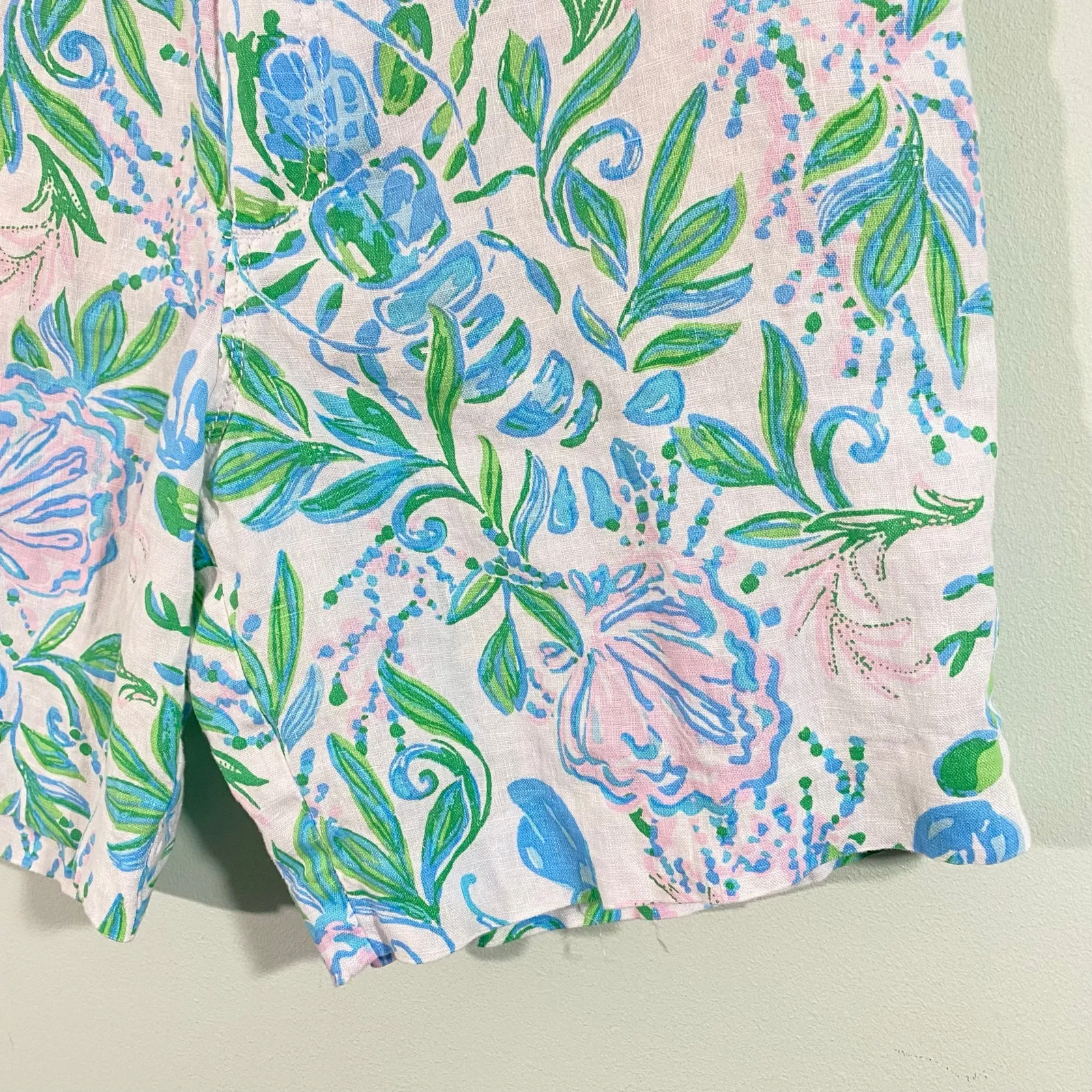Lilly Pulitzer Women Resort White Just a Pinch 100% Linen Aldora Shorts Size 2 - Image 3
