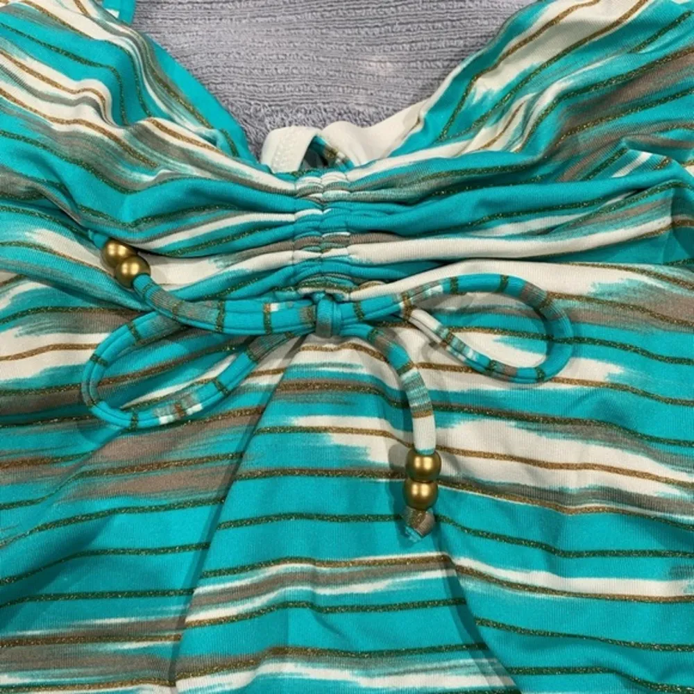 COCO REEF - Tankini Top  Aqua Gold Size 34C - Image 3