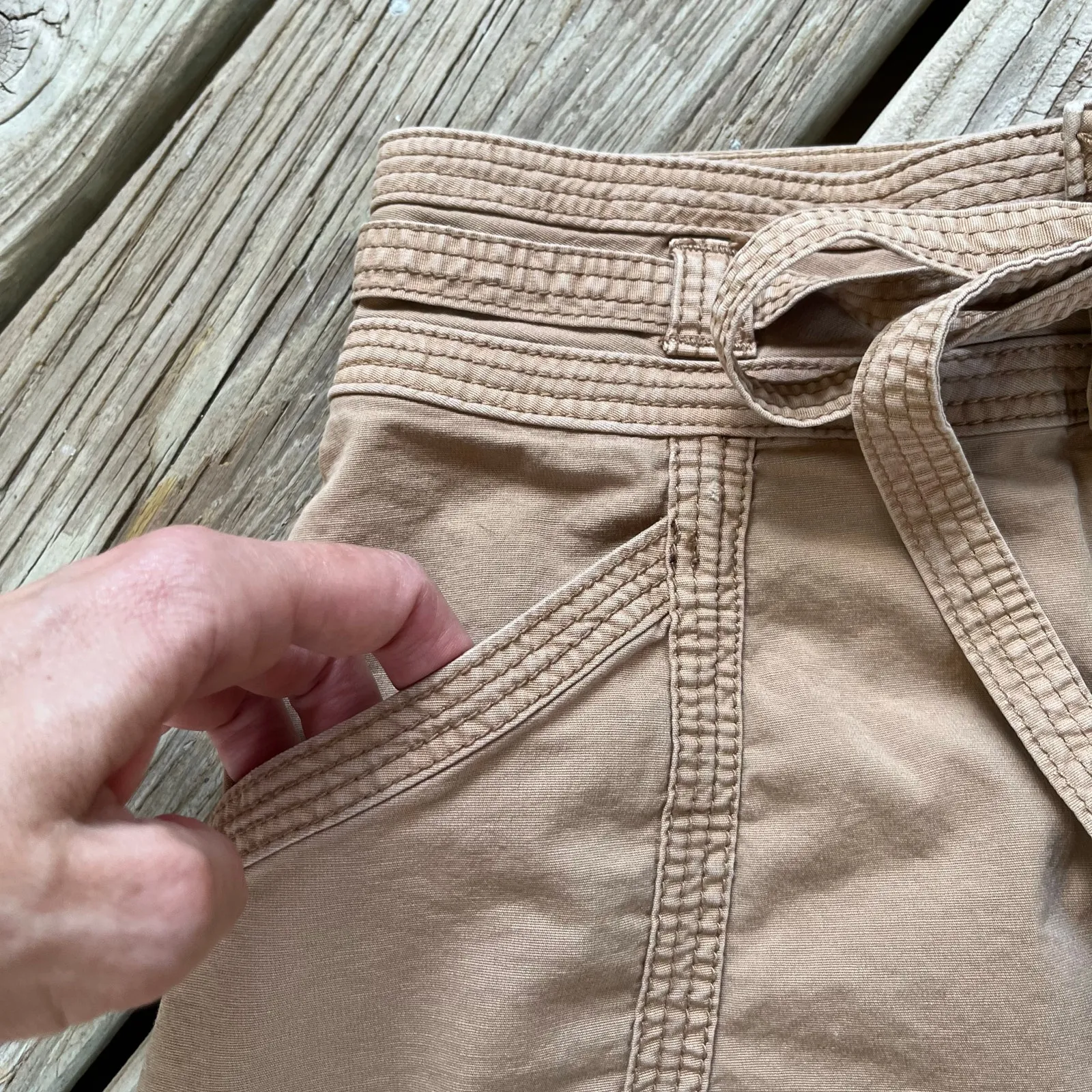 Anthropologie Pilcro Tan Belted Mini Skirt Size 0 - Image 3