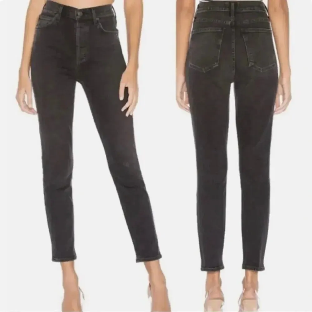 AGOLDE Women’s Size 30 Nico High Rise Black Wash Slim Leg Jeans - Image 11