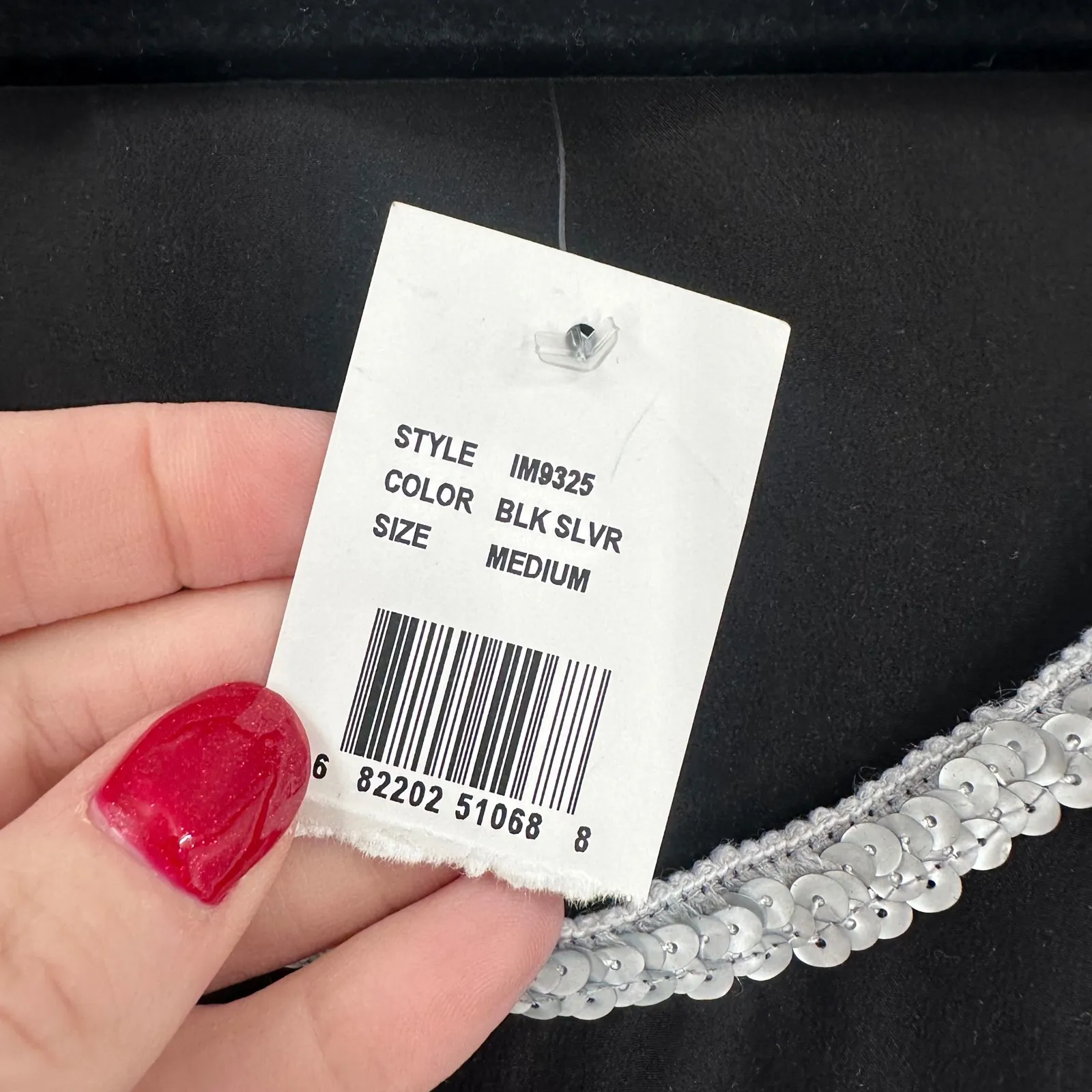 NWT Gibson Black Silk Tank Top Sequins Trim Sleeveless Women's Size M Party - Image 4