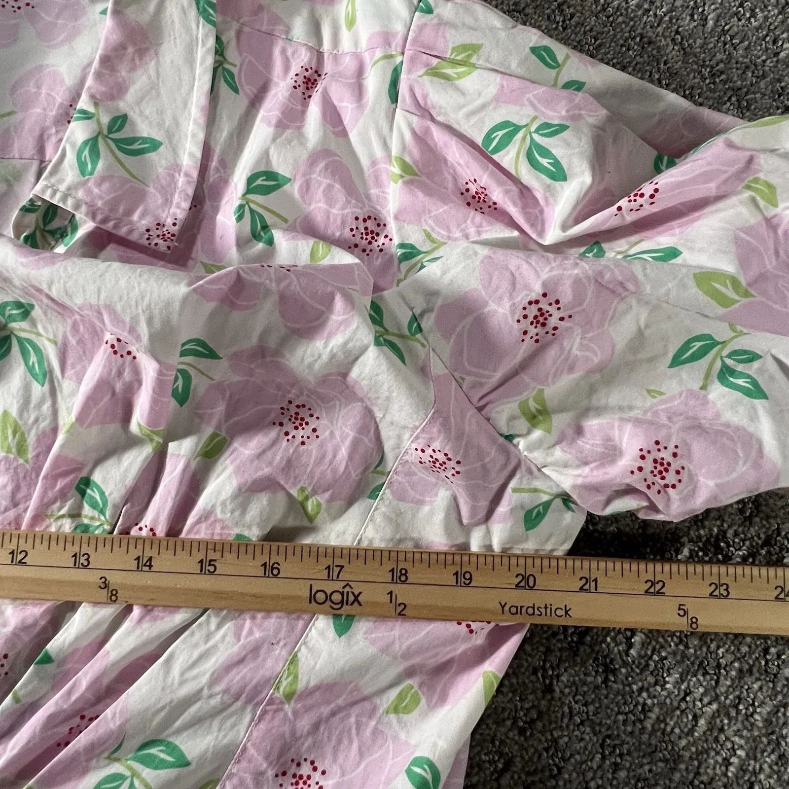 Draper James RSVP XXL Pink Floral Puff Sleeve Belted Shirt Dress  Pockets Cotton - Image 7