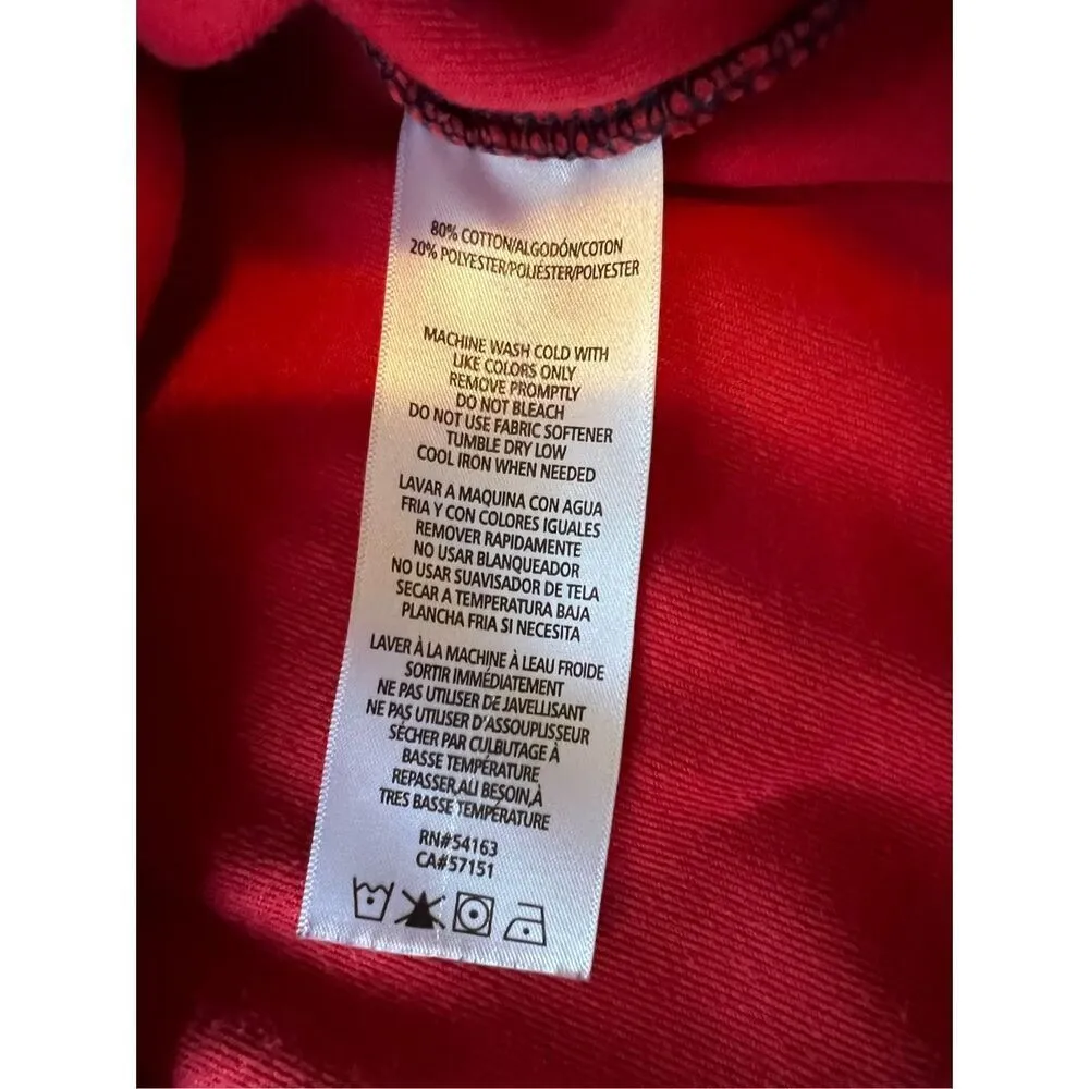 Tommy Hilfiger Sport Red White Blue Velvet Crewneck Sweater XS - Image 5