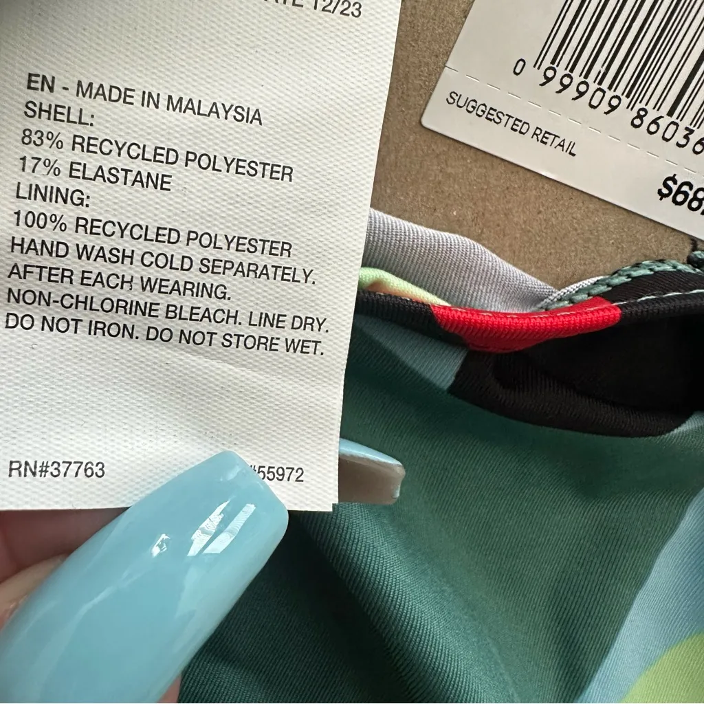 Nike Floral Jungle Square Neck Swim Tankini Size L - Image 11