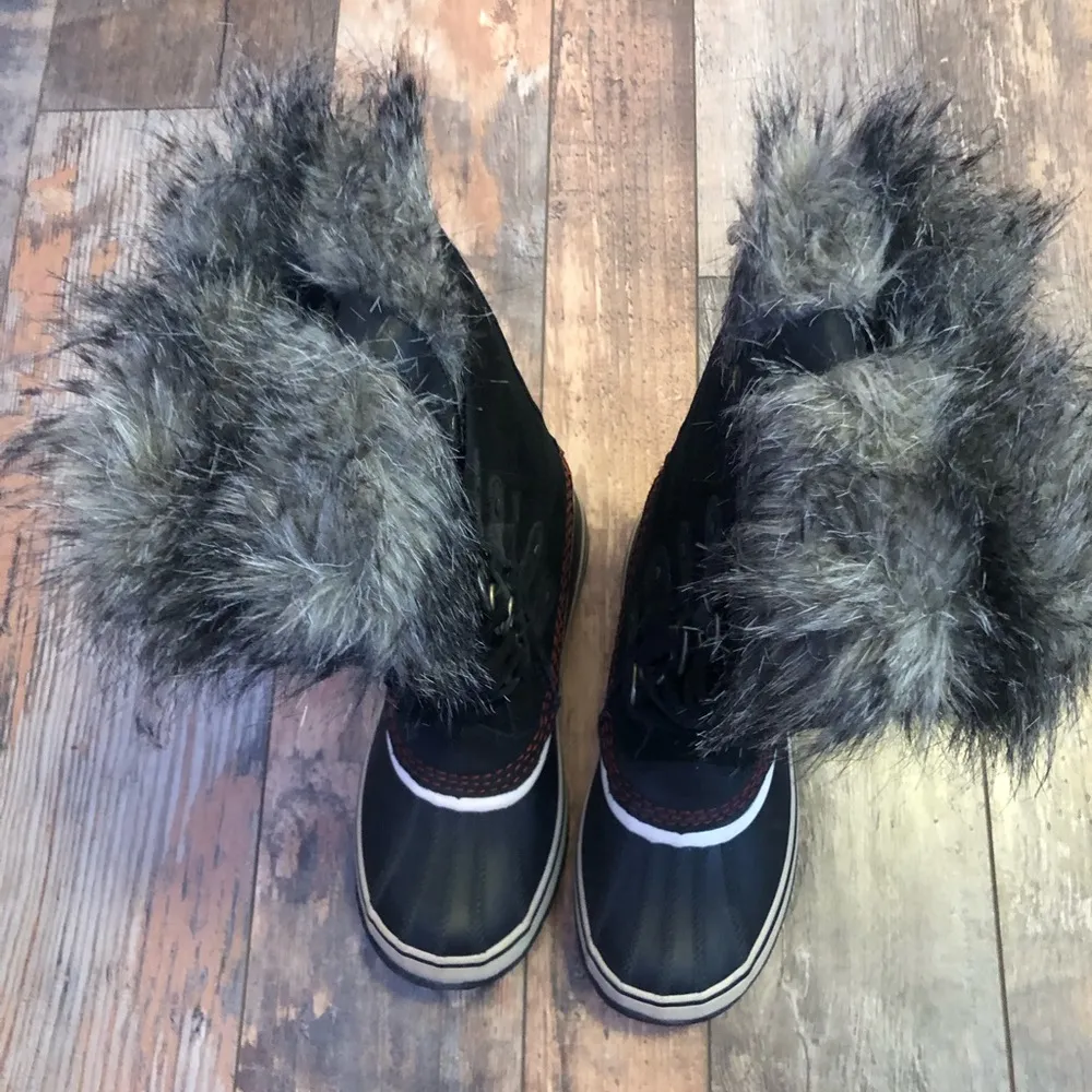 JCREW Sorel Suede Womens Joan of Arctic Boots Fur 7 $168 black shoes snow - Image 8