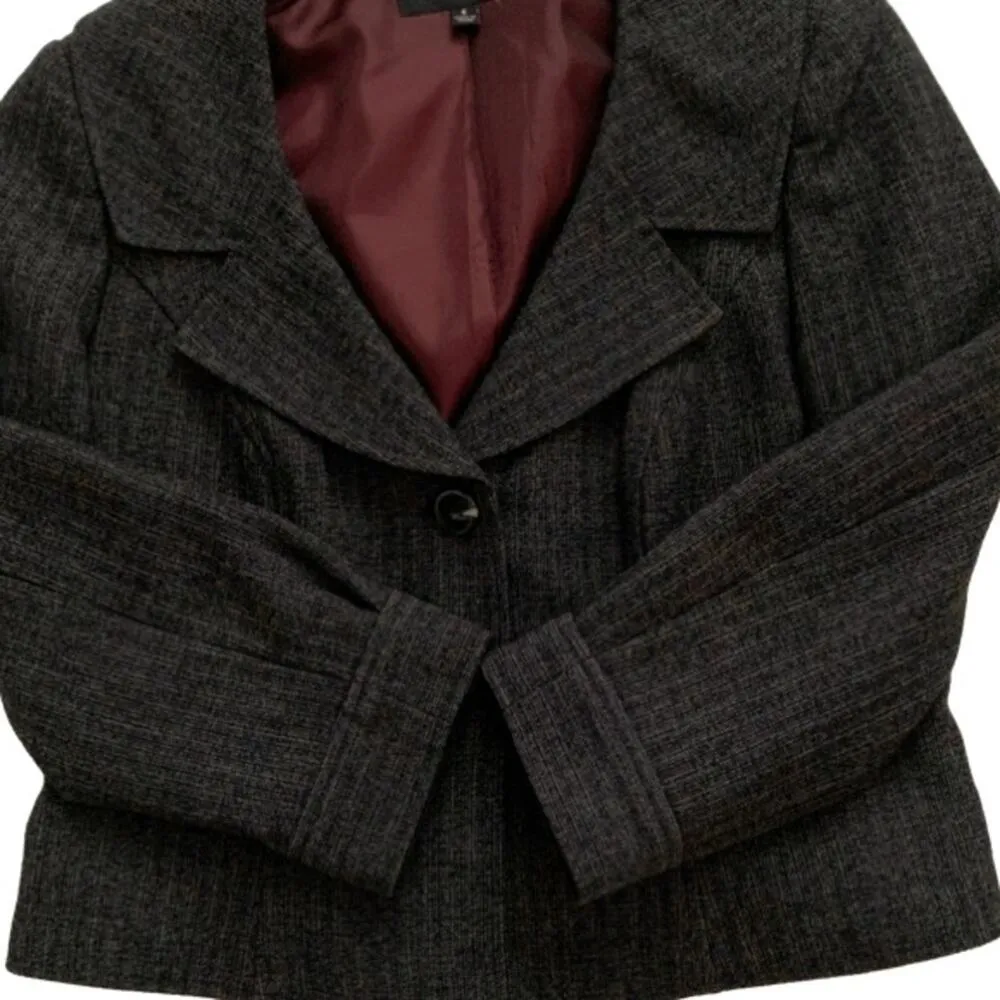 Isabel & Nina Blazer Jacket Multicolor Cropped Tailored Career Office Size 6 Brown - Image 7