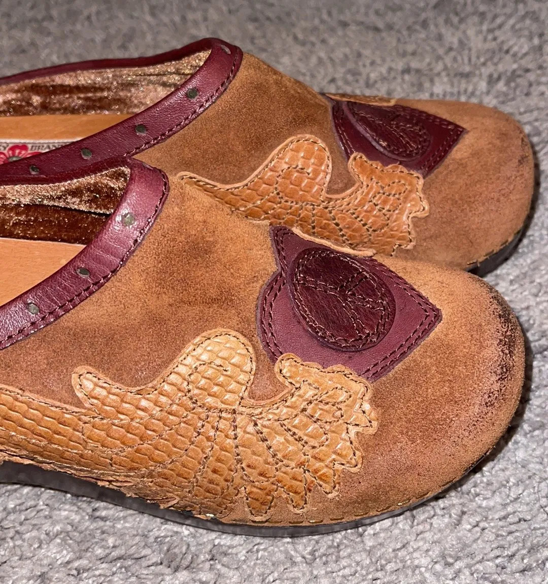 Brown Suede  Boho Clogs - Image 6