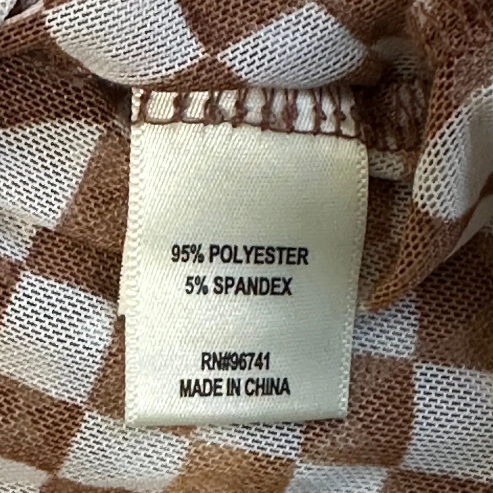 Self Esteem Mesh Top Womens XS Brown White Checker Sheer Psychedelic Y2K Retro - Image 5