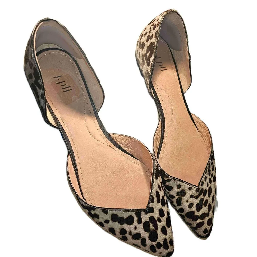 J Jill Womens Leopard Mirabelle Dorsay‎ Flats Shoes 10 Brown - Image 3