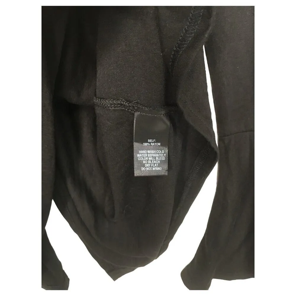 New Lulus Top Womens XS Let It Be Me Open Back Tie Long Bell Sleeve Top Black - Image 9