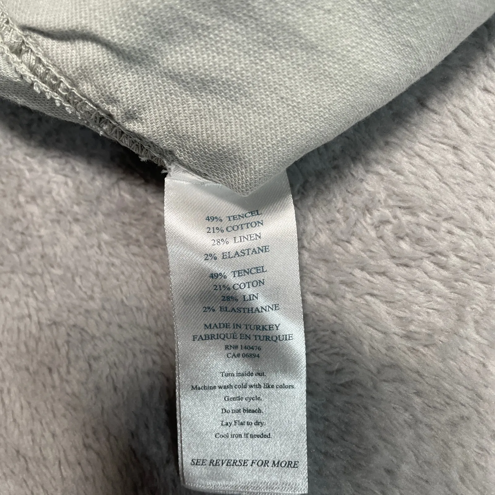 Faherty Joggers Medium Grey Arlie Day Pant Tencel Linen Cotton Casual Coastal Gray - Image 4