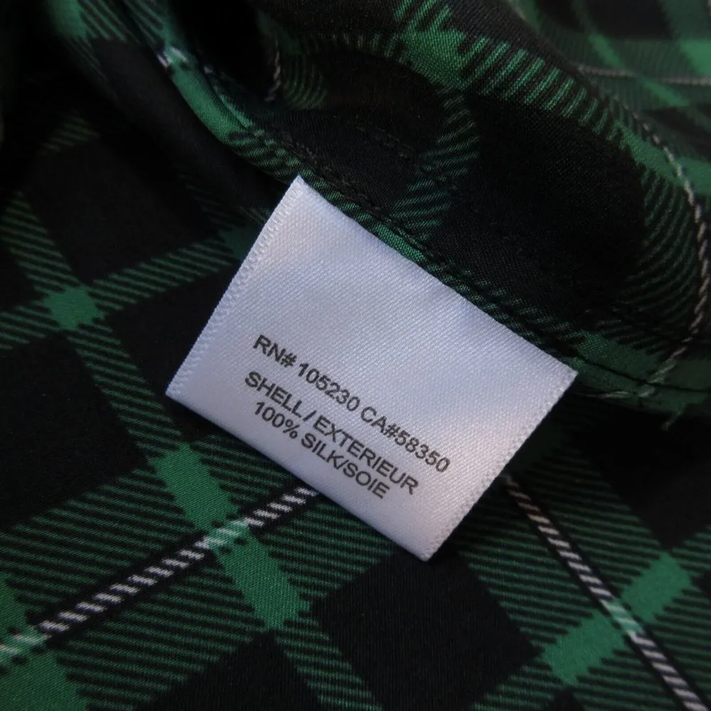 NWT Equipment Essential Tie Neck in Emerald Envy Plaid Silk Button Down Shirt S - Image 5