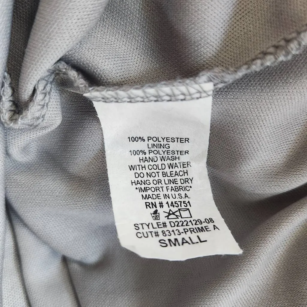 Peach Love California Gray Floral Swing Dress Size Small Wedding Guest Dress - Image 8