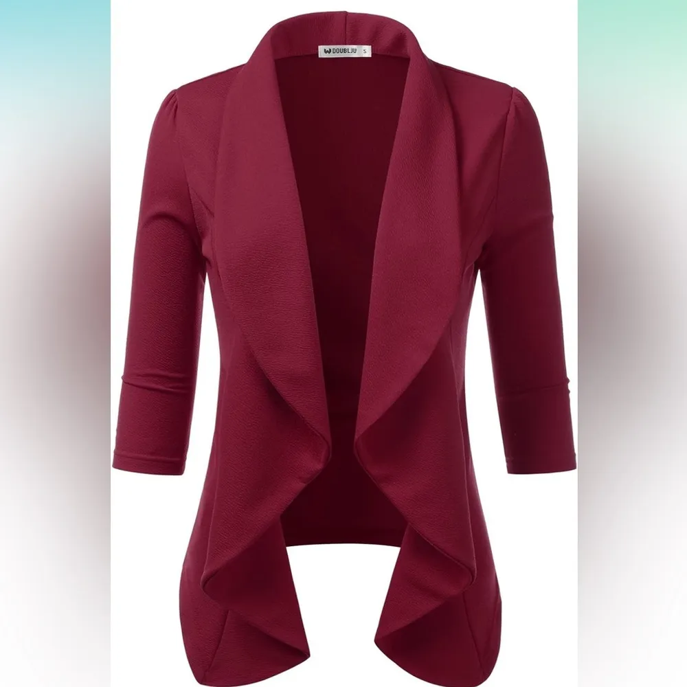 Women’s dressy or casual blazer/cardigan. Maroon/burgundy. Size L. EUC Size L - Image 6