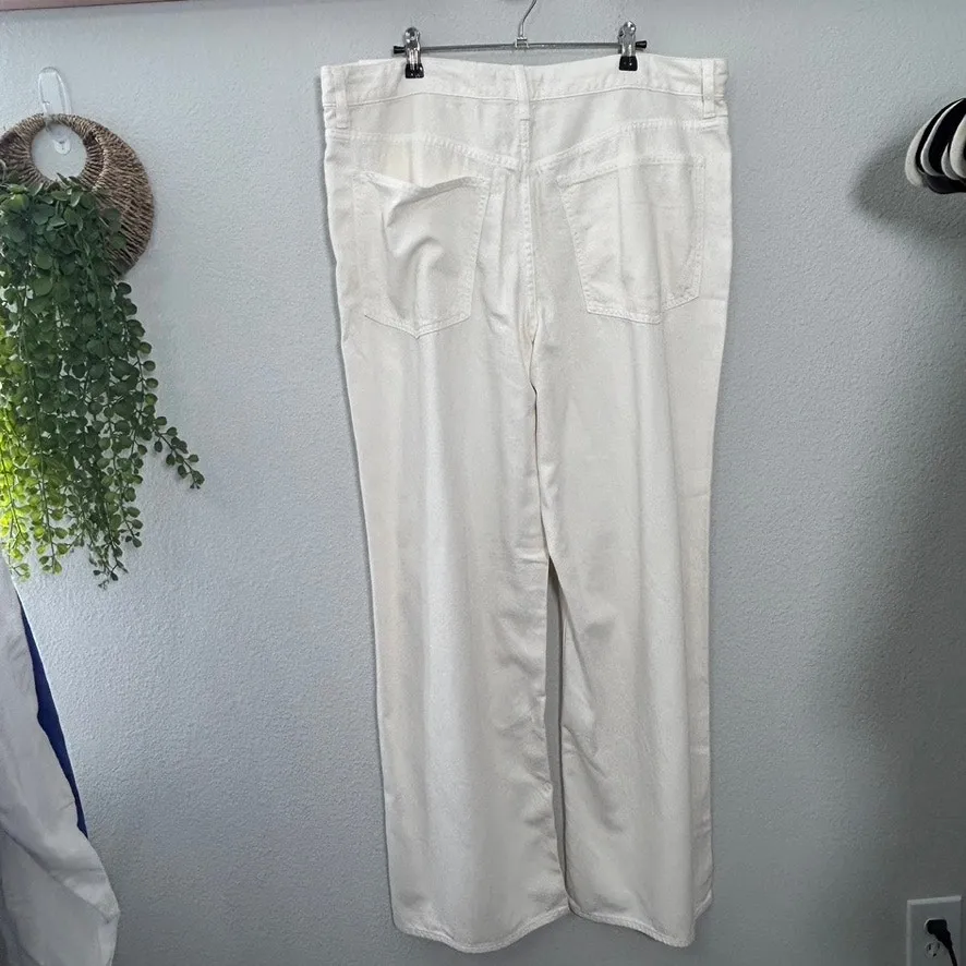 NEW Madewell Low-Slung Baggy Jean Airy Denim Edition Vintage Canvas Cream Sz 32 - Image 9