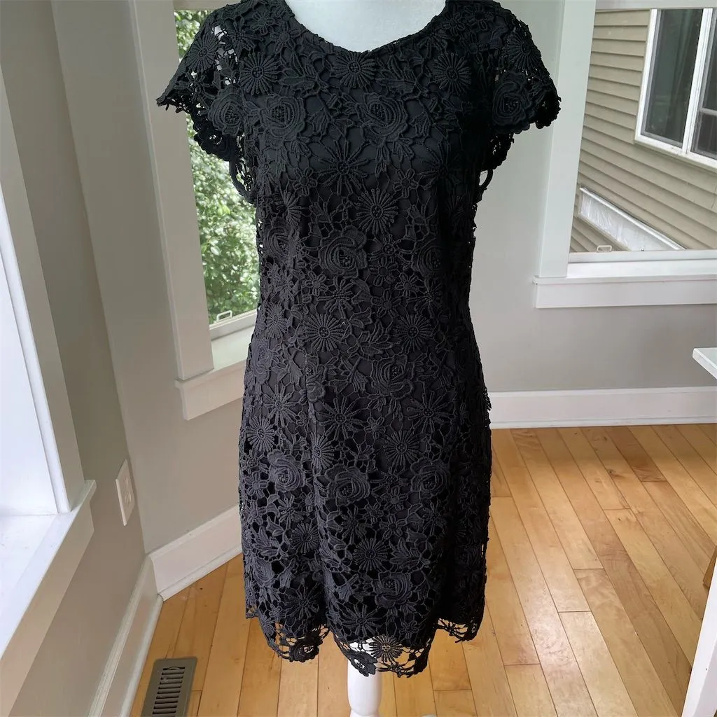 Lulus Black Lace Open Back Mini Dress Sz M Party Cocktail Evening Formal - Image 14