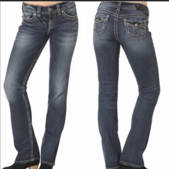Silver Jeans Suki Mid Boot Fluid Jean with Faux Flap Pockets. - Image 2