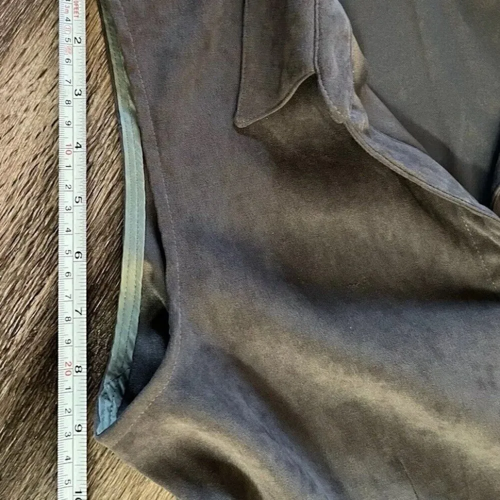 Vintage GO Womens Vest Olive /Gray Tone Size 6 Lagenlook Button Up Made In USA Green - Image 7