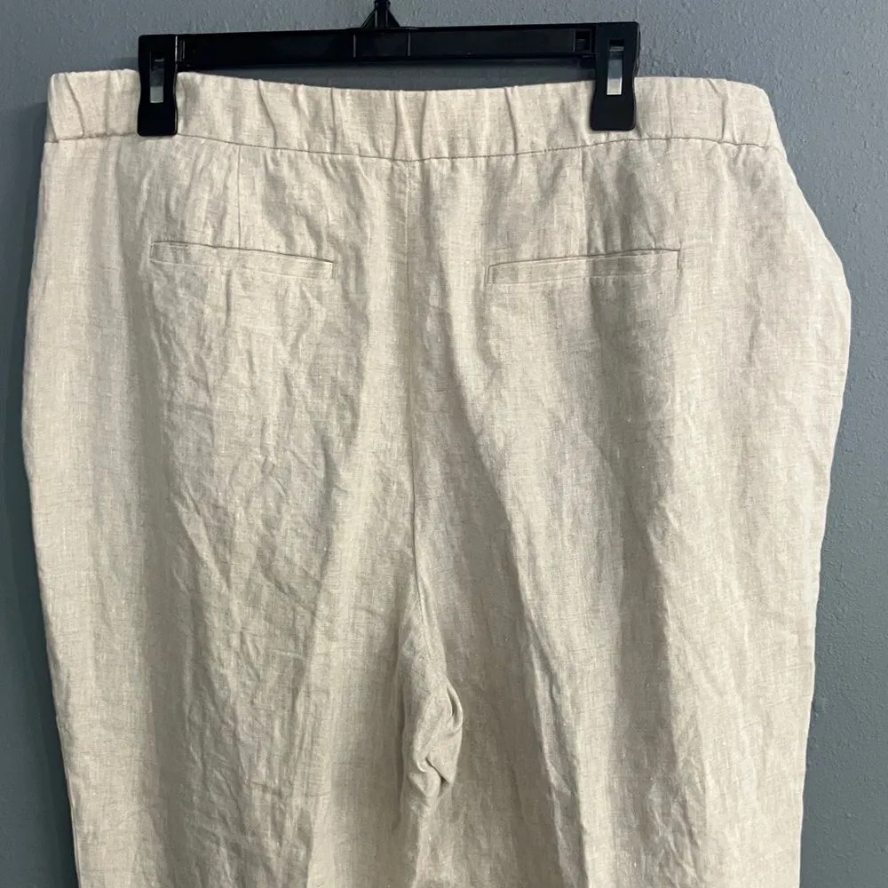 Talbot ivory 100% linen straight leg pants size 16 - Image 6