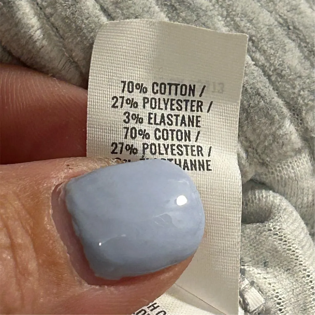 Aerie Women's Gray Ribbed Hoodie Sweatshirt Size M Relaxed Fit - Image 8