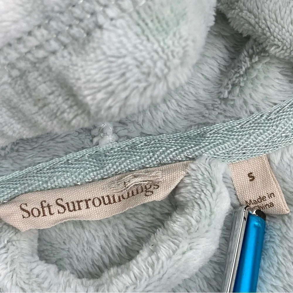 Soft Surroundings Tanzania Animal Print Fleece Pullover Top Green Small - Image 10