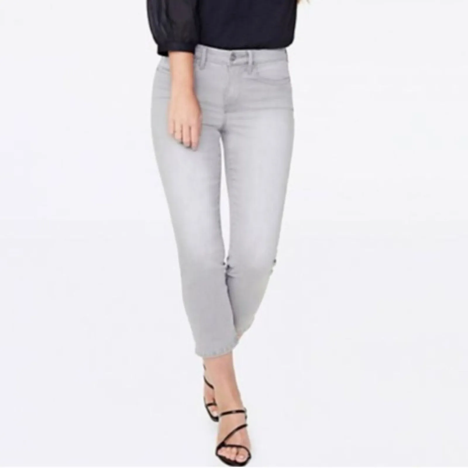 NEW NYDJ Jeans Womens Plus 28 4X Capri Back Petal Hem Gray Grey Crop NWT - Image 5
