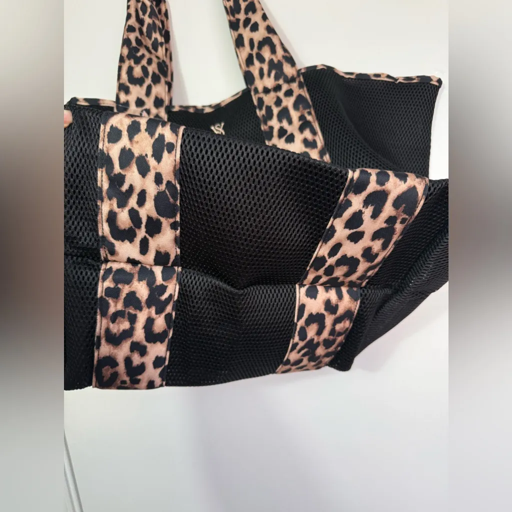 Victoria’s Secret mesh shopper with leopard accent cheetah  handles - Image 3