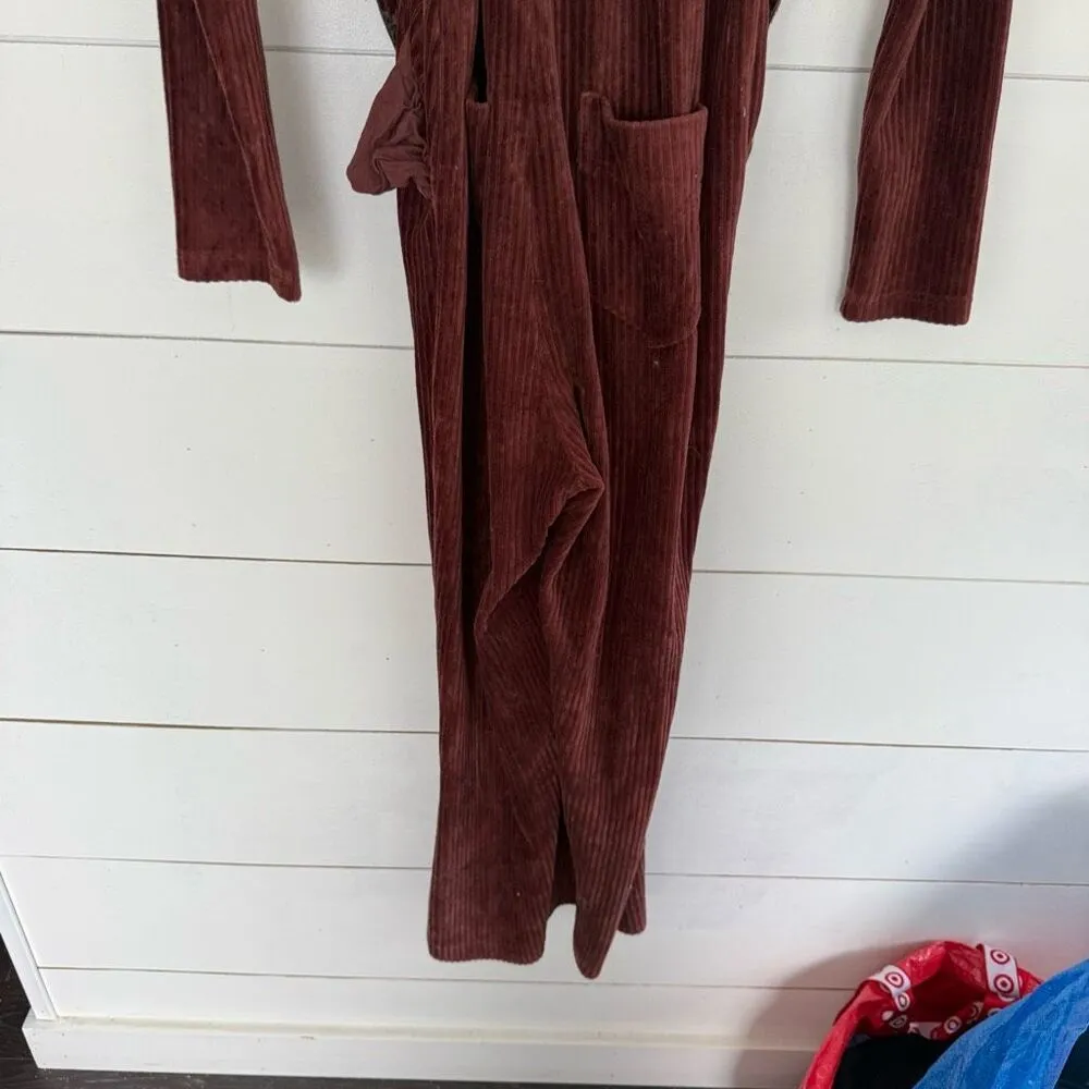 & Other Stories Women’s 10 Maroon Corduroy Belted Jumpsuit - Image 7